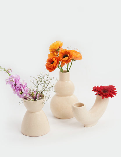 Trío de floreros de cerámica Jazmín