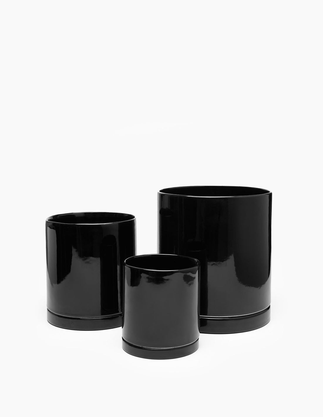 Set de macetas de cerámica Mies negro