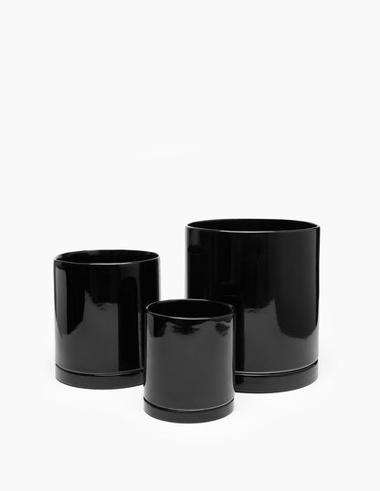 Set de macetas de cerámica Mies negro