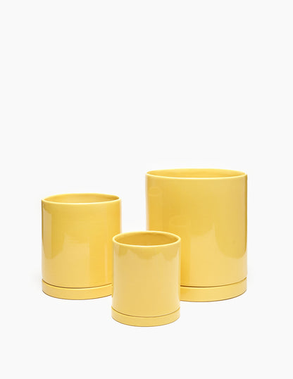 Set de macetas de cerámica Mies amarillo